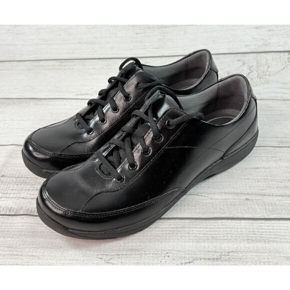 Dansko Women Emma Black Leather Slip Resistant Sneaker Lace Shoe Size 40 - Picture 1 of 8